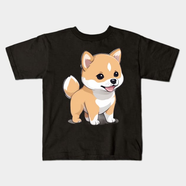 Tiny Baby Shiba Inu Kids T-Shirt by animegirlnft